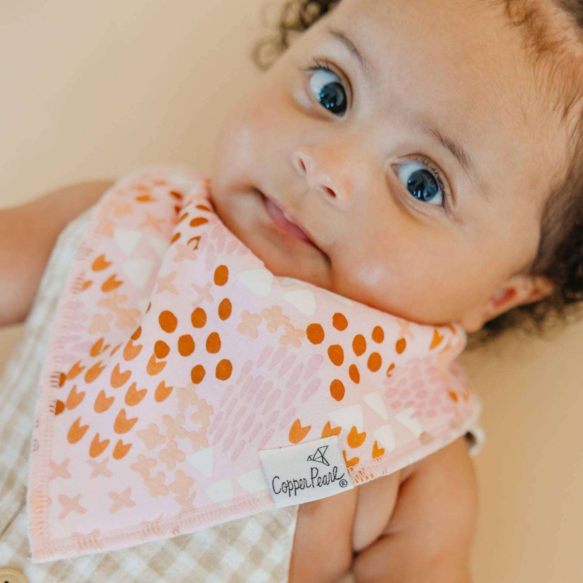 Copper Pearl - 4 Pack Baby Bandana Bibs - Rue