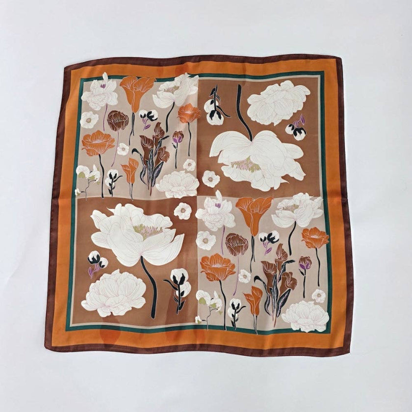Floral patterned scarf on a white background