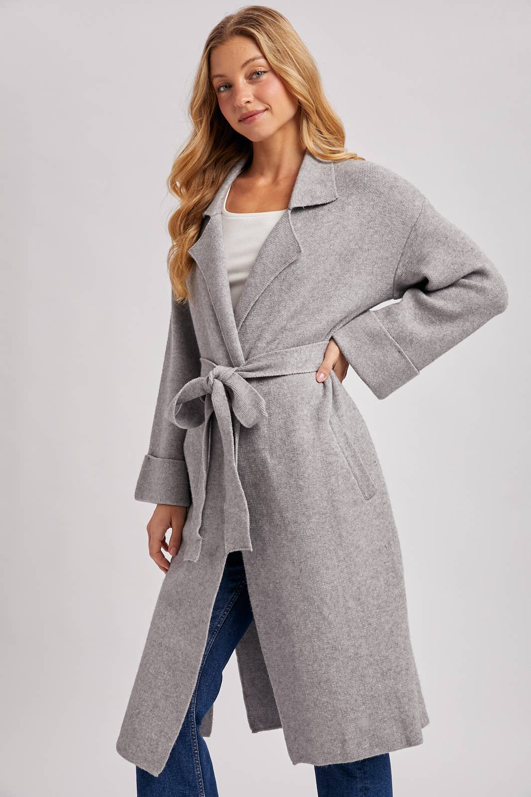 Bluivy - EFFORTLESS KNITTED TRENCH COAT
