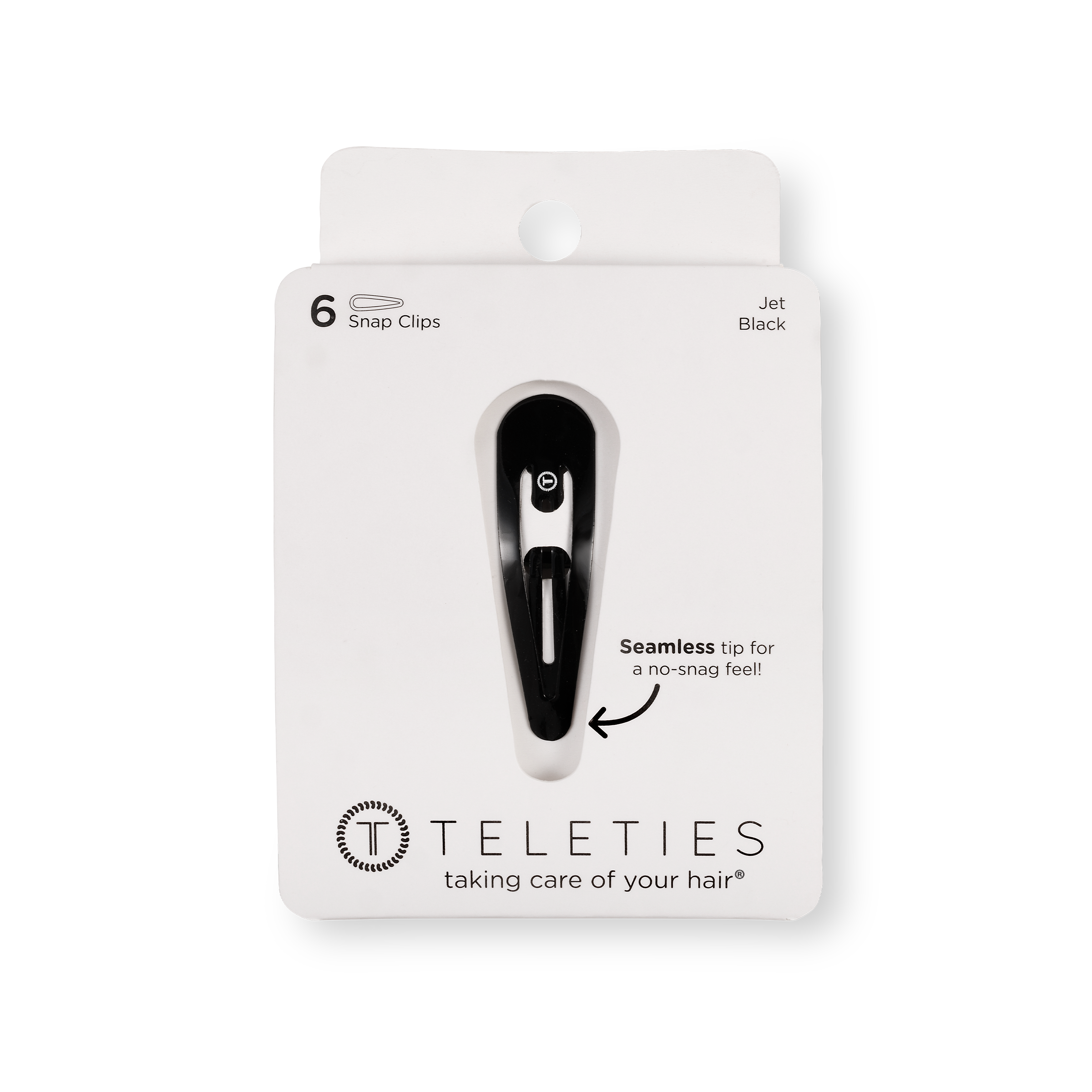 TELETIES - Snap Clip | Jet Black | 6 Count