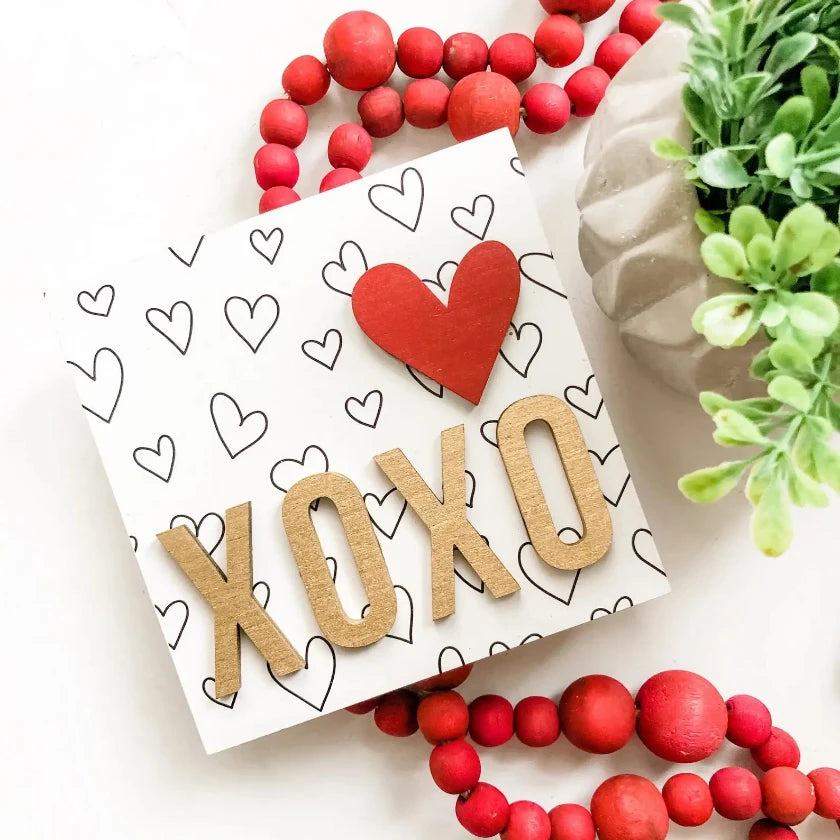 Valentines Day Mini Block Tiered Tray Sign
