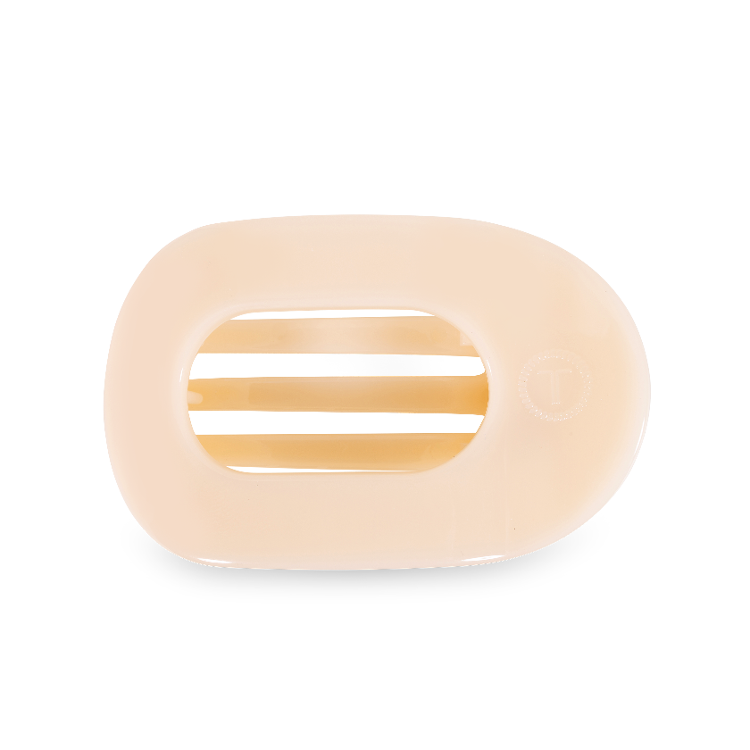 TELETIES - Round Flat Hair Clip | Med. | Almond Beige