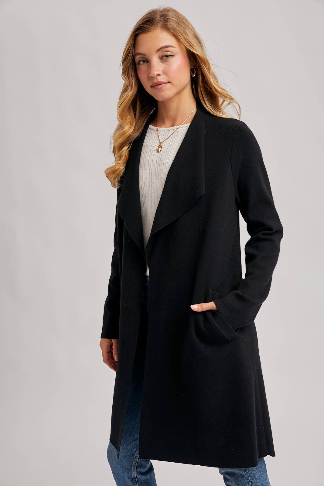 Bluivy - MODERN OPEN FRONT LONGLINE KNIT CARDIGAN
