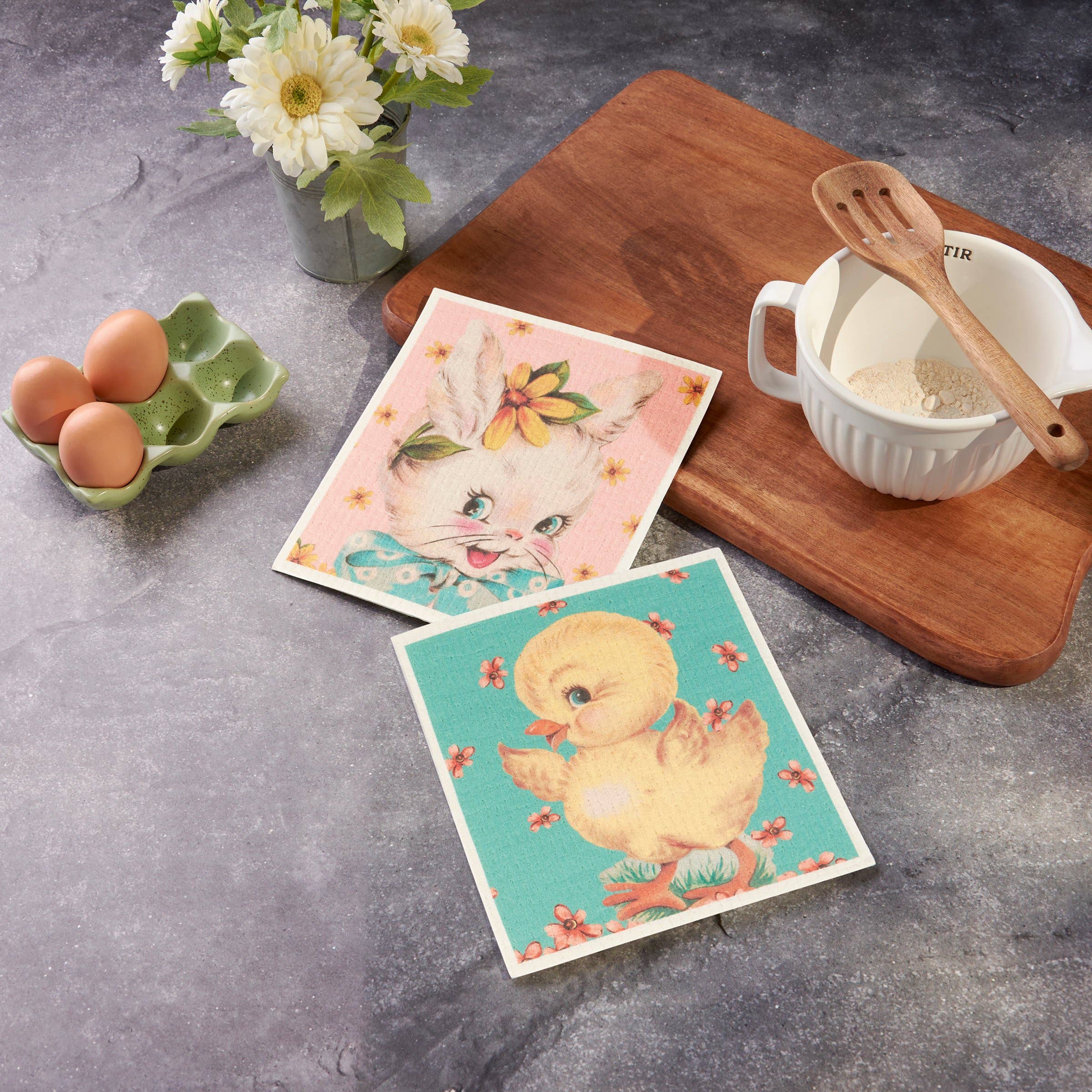 Vintage Easter Swedish Dishcloth Set | Primitives by Kathy