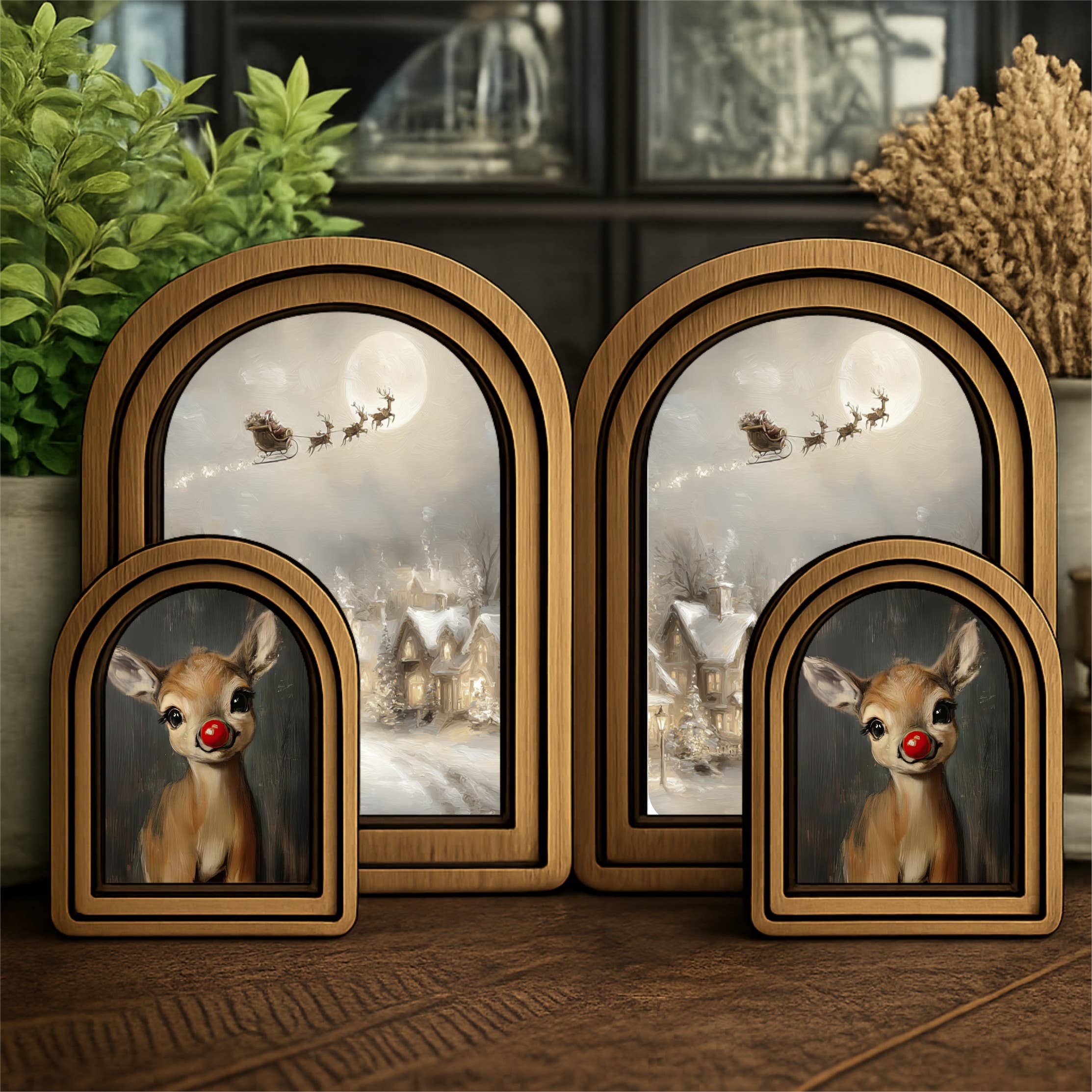 Redeemed Decor - Layered Set Rudolph Canvas Art