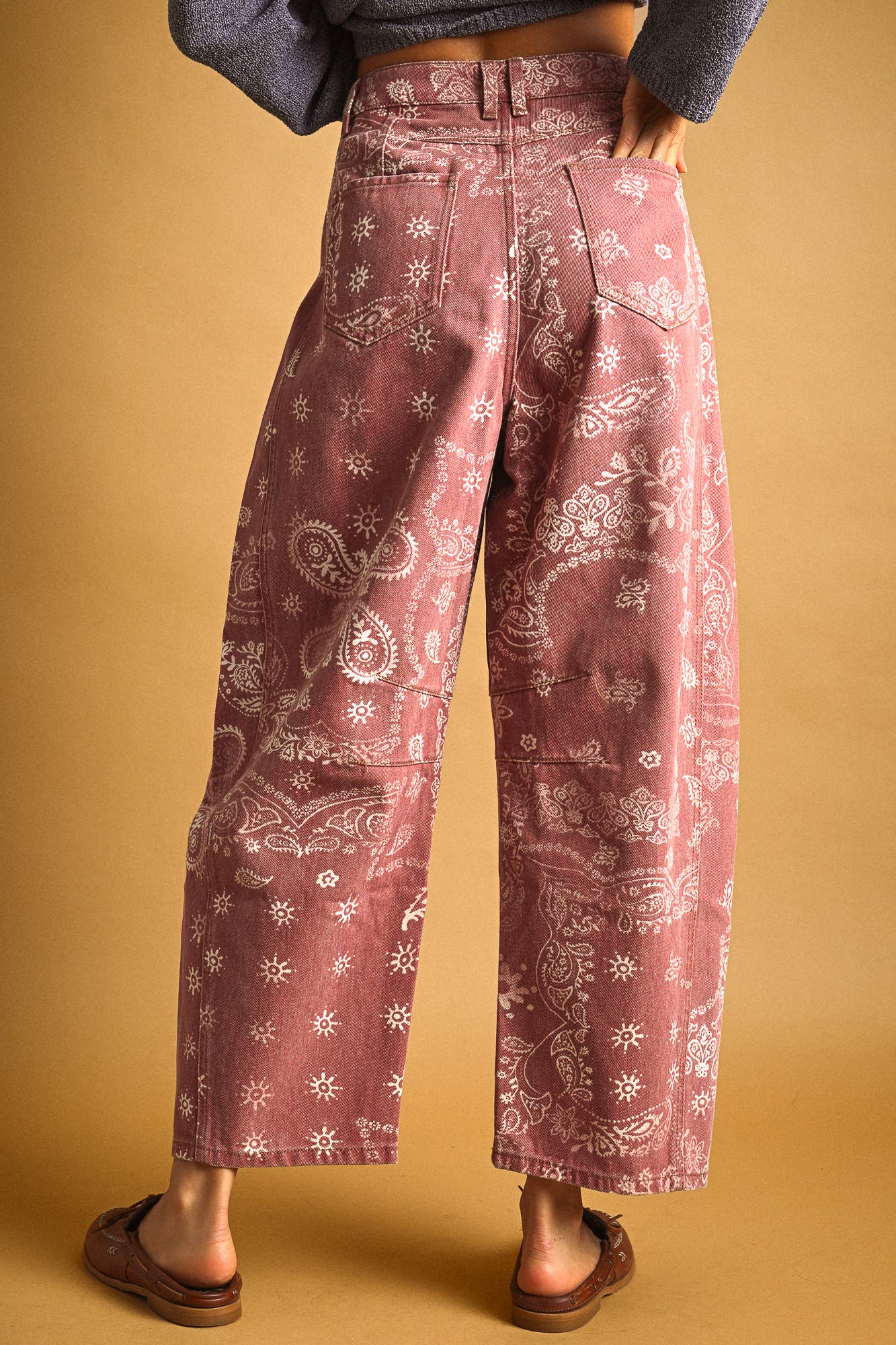 MIOU MUSE - P6317   PAISLEY PRINT WASHED PANTS