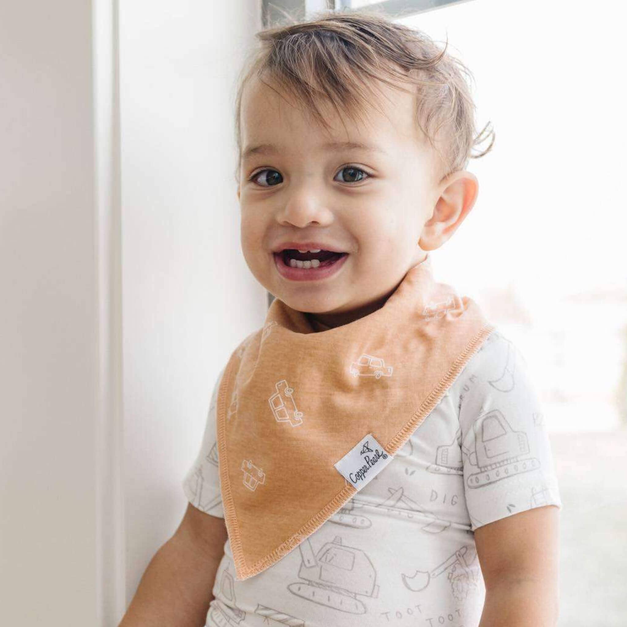 Copper Pearl - 4 Pack Baby Bandana Bibs - Gage