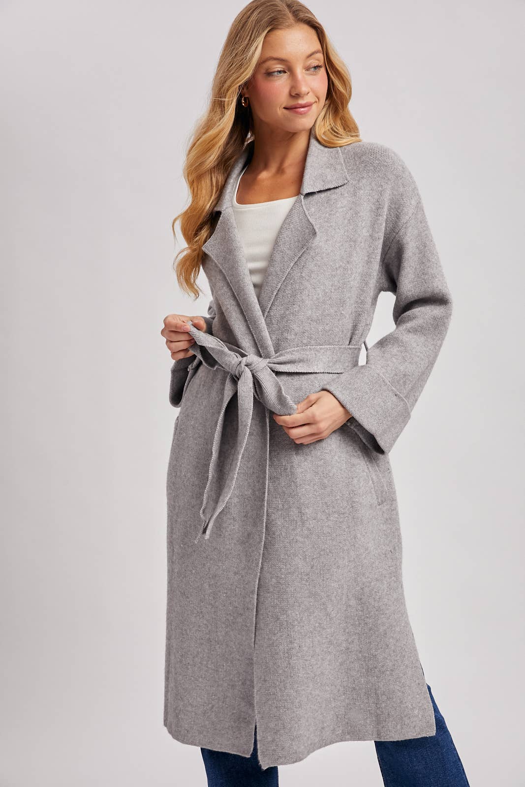 Bluivy - EFFORTLESS KNITTED TRENCH COAT