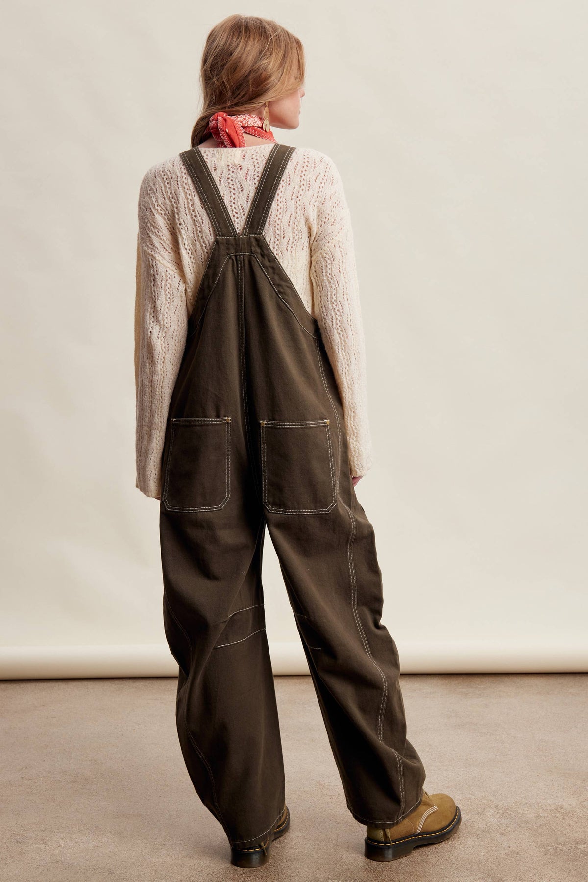 Barrel Leg Utility Overall Jumpsuit