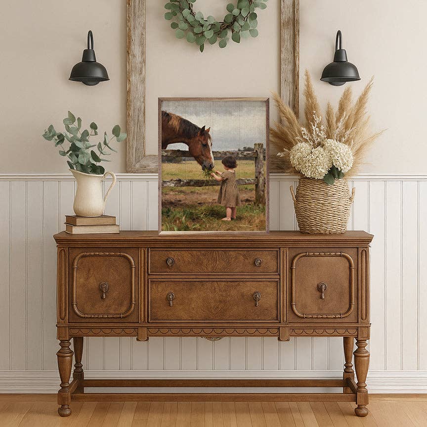 A Girl And Her Horse Framed Art