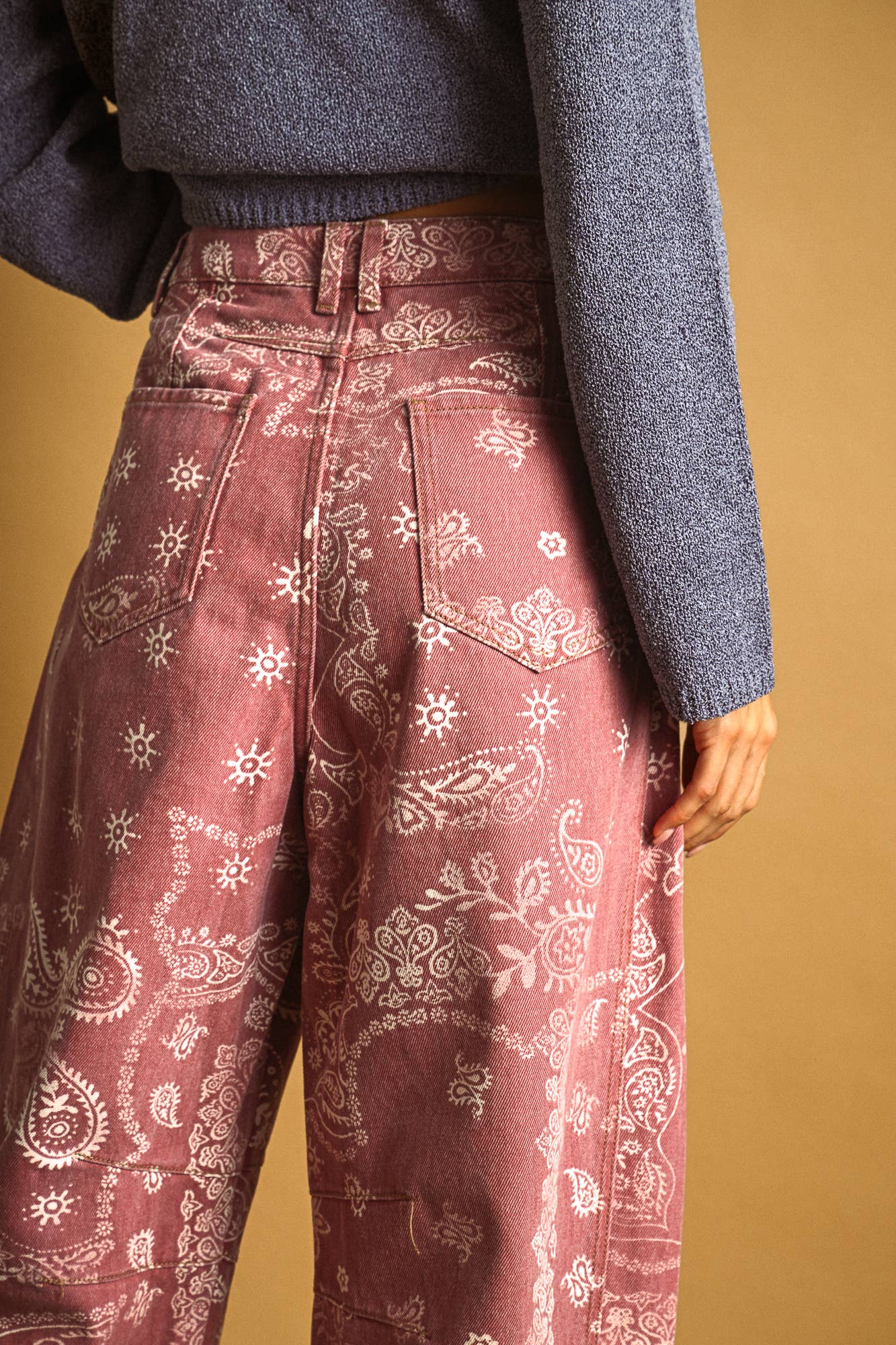 MIOU MUSE - P6317   PAISLEY PRINT WASHED PANTS
