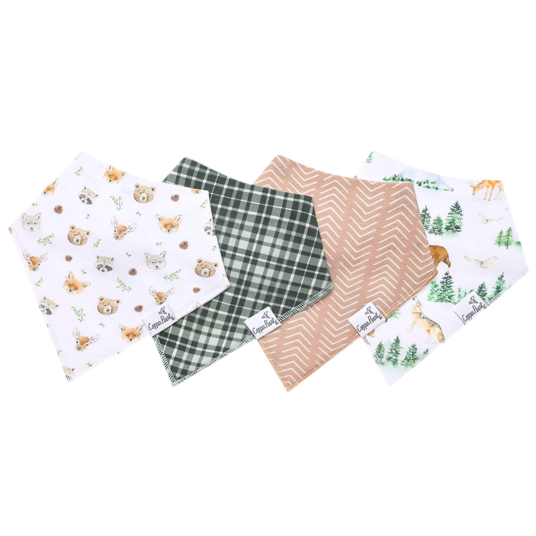 Copper Pearl - 4 Pack Baby Bandana Bibs - Wilder