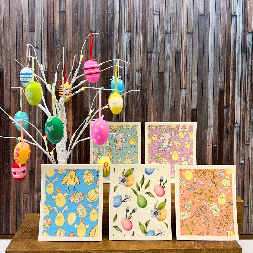 Driftless Studios - Chicks & Easter Eggs Swedish Dishcloth