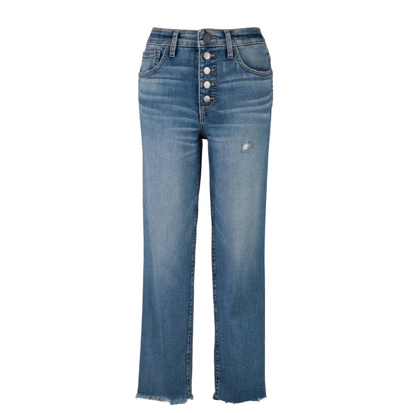 Kut from the Kloth - RACHAEL HIGH RISE FAB AB MOM JEAN-BTN FLY RAW HEM 26.25"