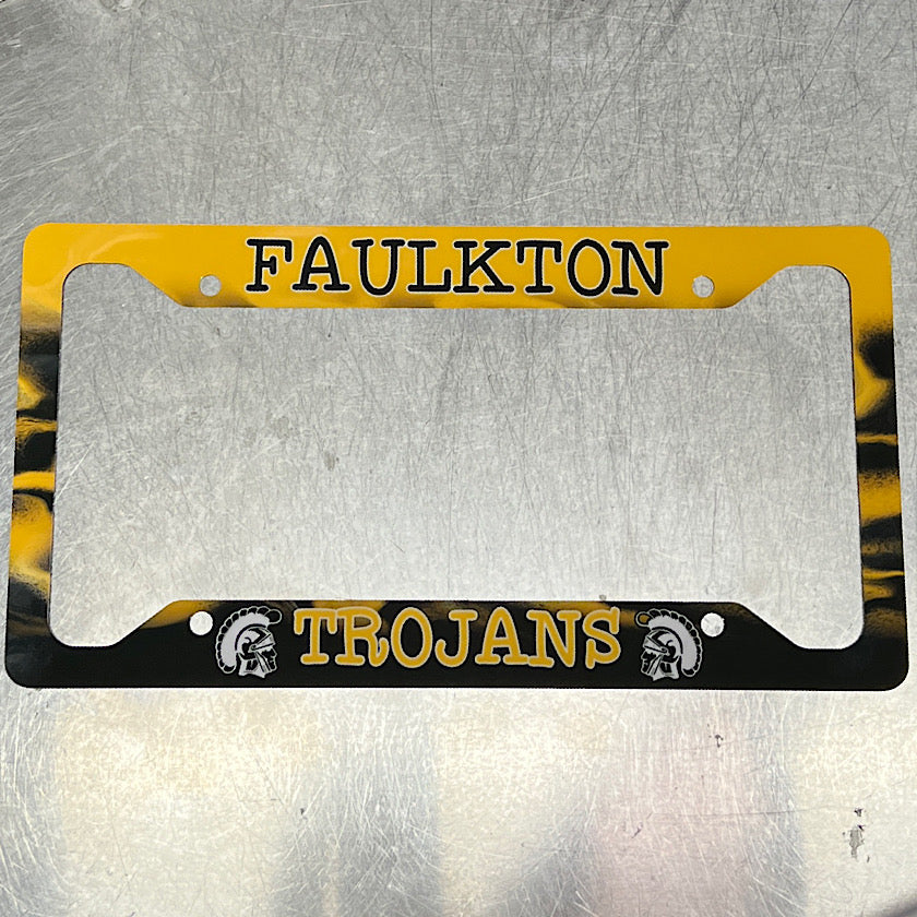 Faulkton Trojan License Plate Frame