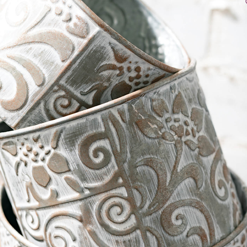 Embossed Metal Planter