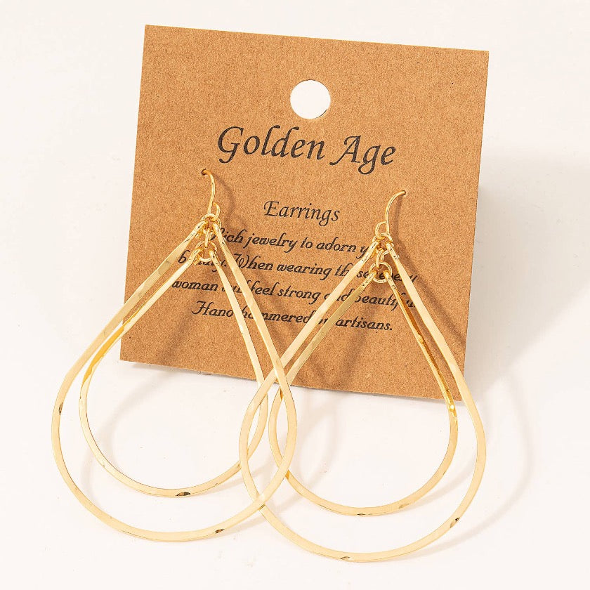 Layered Teardrop Cutout Earrings