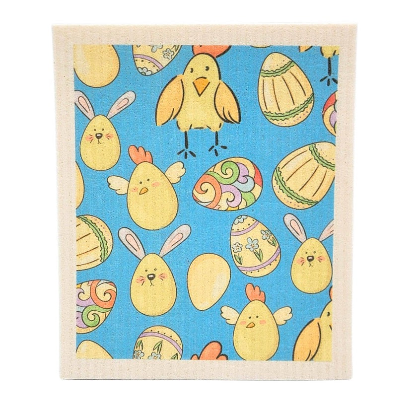 Driftless Studios - Chicks & Easter Eggs Swedish Dishcloth