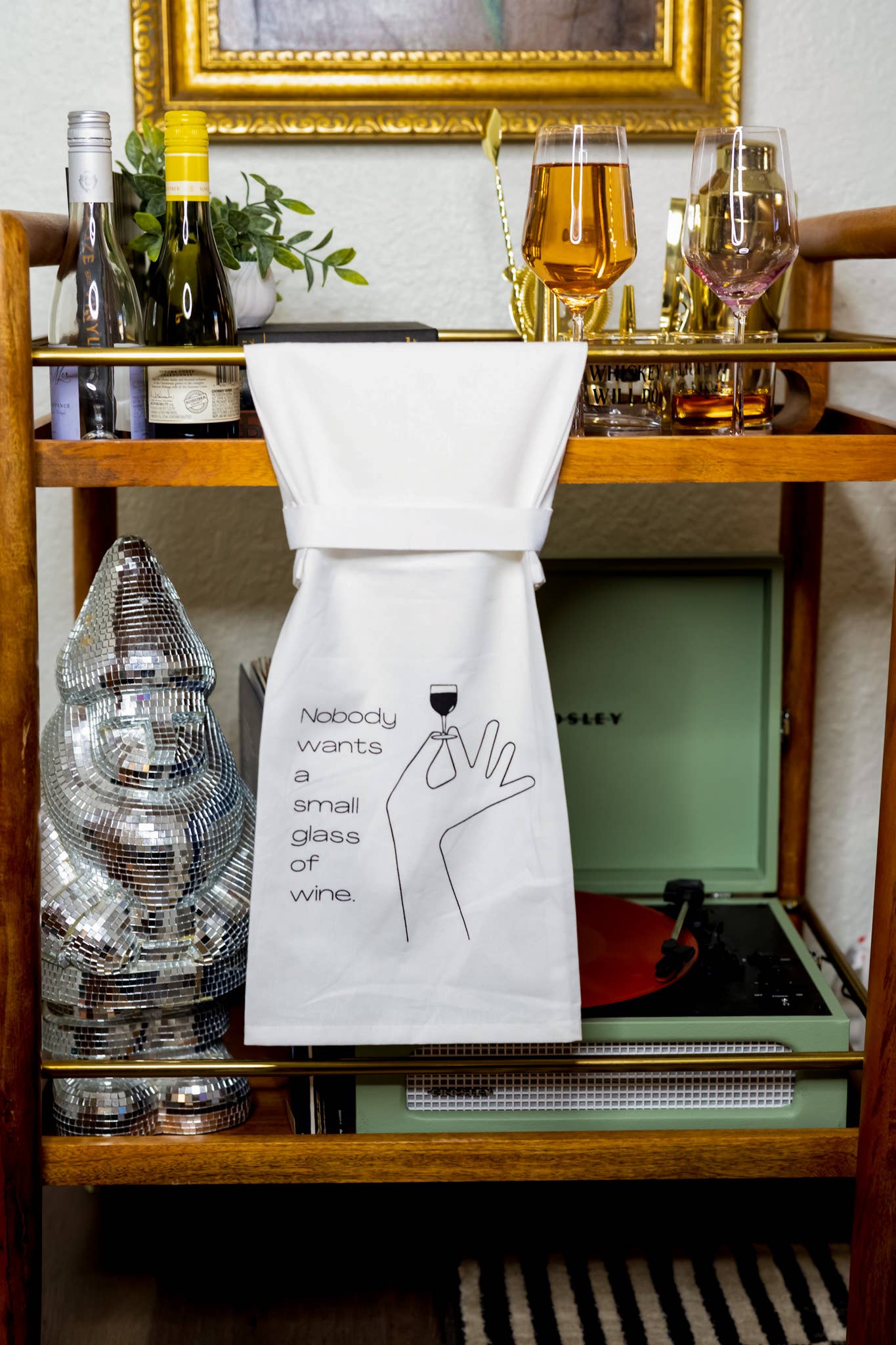 Twisted Wares - Nobody Wants A Small Glass of Wine | Funny Kitchen Towels