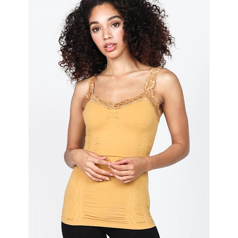 M.Rena - Amber Gold Lace Trim Corset Cami