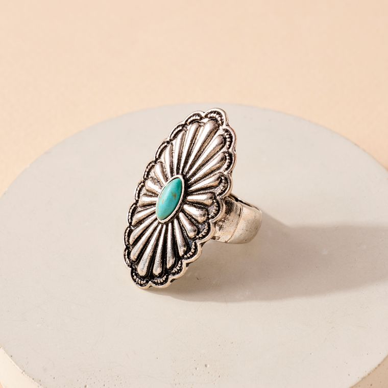 Turquoise Stone Western Ring